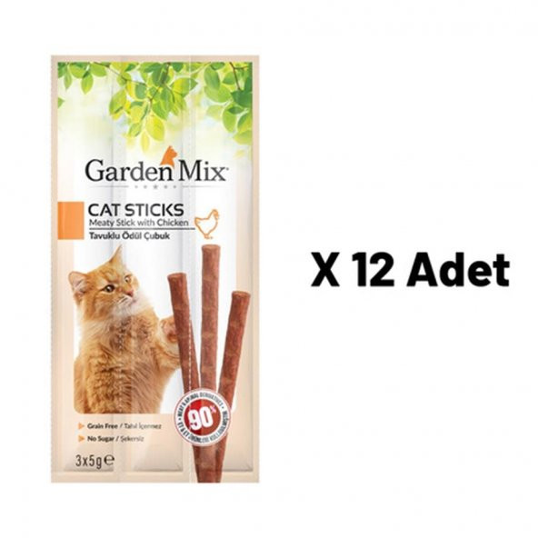 Gardenmix Tavuklu Kedi Stick Ödül 3x5g 12'li