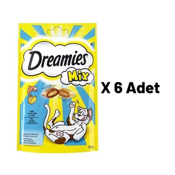 Dreamies Mix Balıklı Yavru ve Yetişkin Kedi Ödülü 60 Gr 6'lı