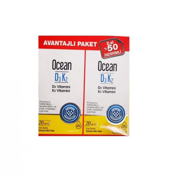 Ocean D3K2 Damla 20 ml + İkincisi %50 İndirimli - 1