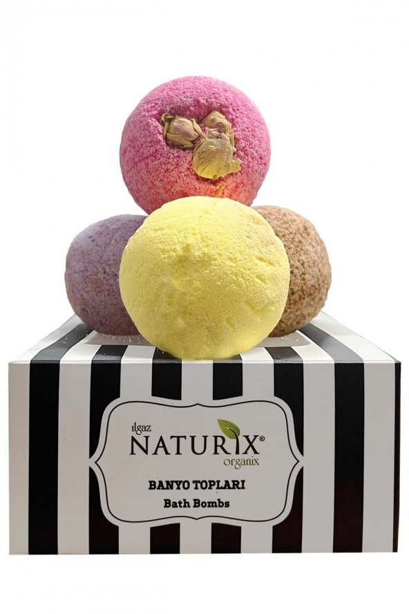 Banyo Topu Manikür Boy 4 Lü Banyo Nem Bombası Küvet Ve Jakuzi Köpüğü Topu Bath Bomb , Body Bomb