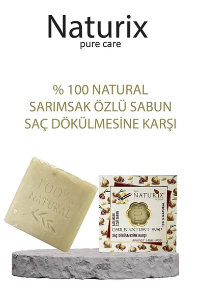 Natural Sarımsak Özlü Sabun Saç Dökülmesine Karşı Antimikrobiyal Saç Bakımı Garlic Extract Soap