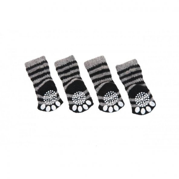 Karlie Köpek Çorabı 4lü L 59x50mm Gri-siyah