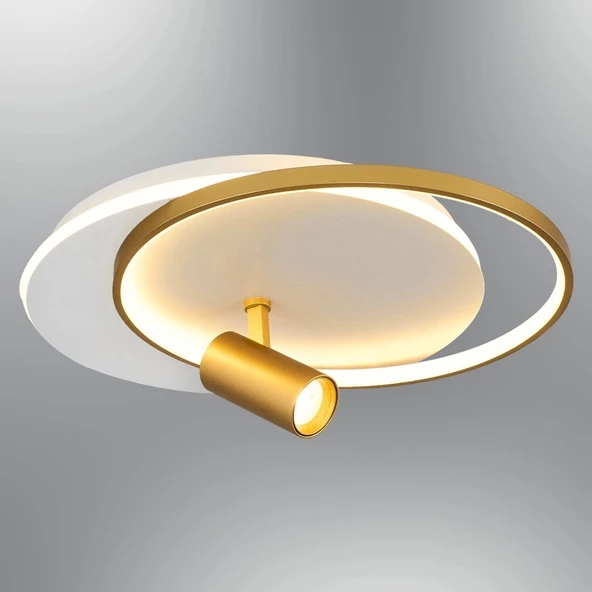 A-415-3B TEKLİ SPOTLU YUVARLAK LEDLİ AVİZE BEYAZ - 2