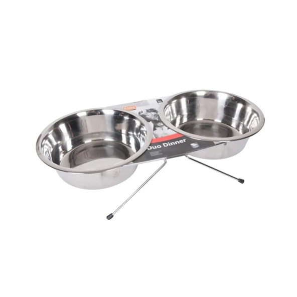 Karlie İkili Çelik Mama KabıI 2x2500ml - 25cm