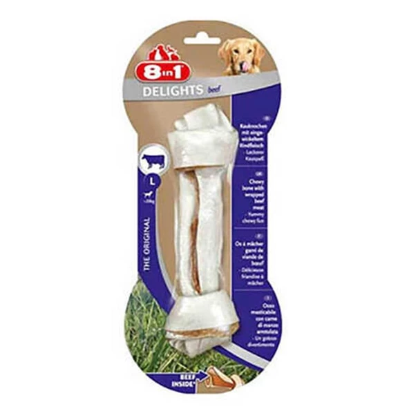 8in1 Delights Bones Biftekli Köpekler İçin Ağız Bakım Kemiği Large ürün görseli