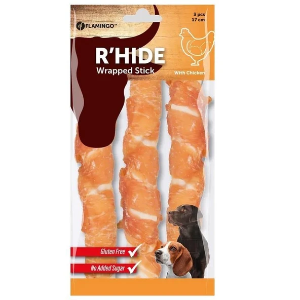 Flamingo Chicken Wrapped Tavuklu Burgu Çubuk Köpek Ödülü 17 cm 155 gr 3 Adet