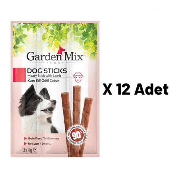 Gardenmix Kuzu Etli Köpek Stick Ödül 3x11g 12'li