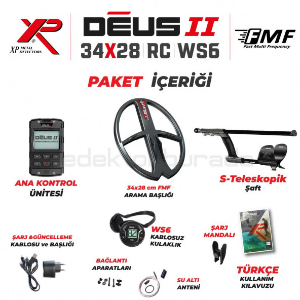 Deus 2 Dedektör - 34x28cm FMF Başlık, WS6 Kulaklık, Ana Kontrol Ünitesi - 2