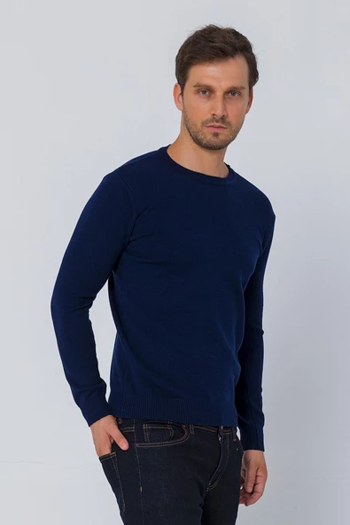 Erkek Bisiklet Yaka Rahat Kumaşlı Regular Fit Kazak - 9