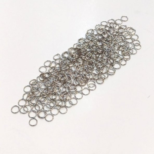 200 Adet 6*6 mm Nikel Renk Takı Halkası Takı Malzemesi - 3