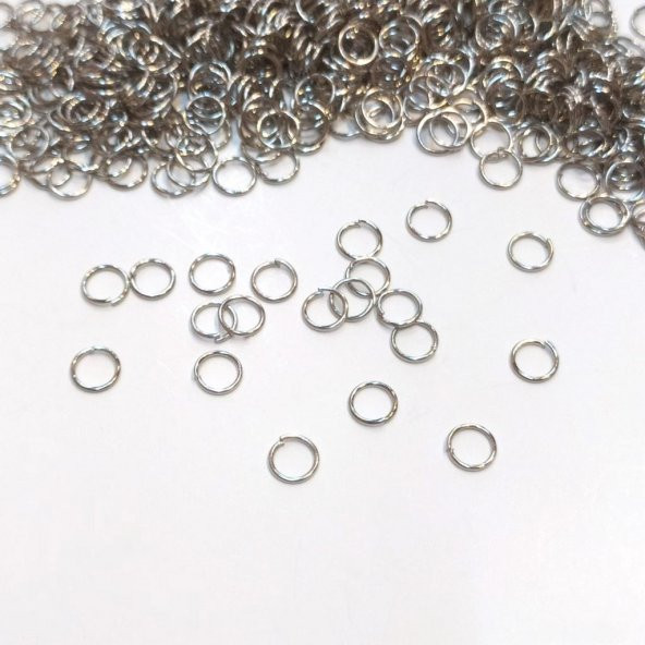 200 Adet 6*6 mm Nikel Renk Takı Halkası Takı Malzemesi - 4