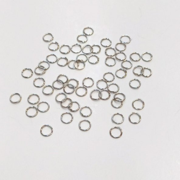 200 Adet 6*6 mm Nikel Renk Takı Halkası Takı Malzemesi - 5
