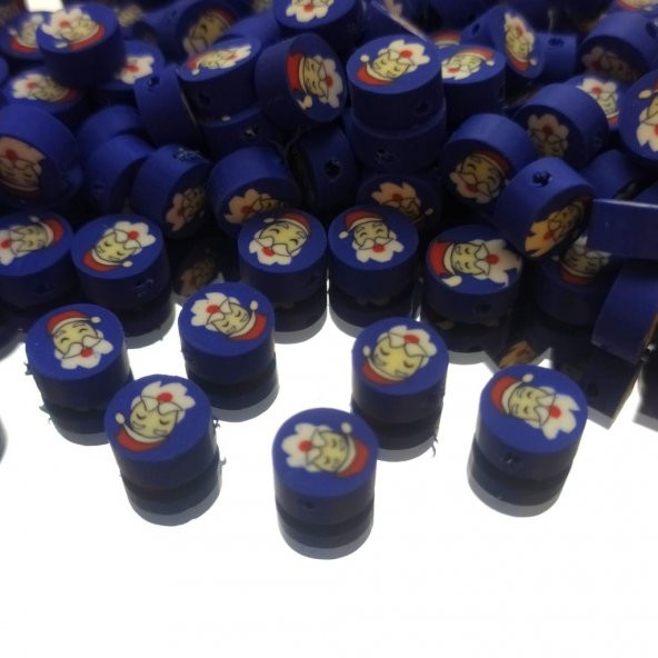 30 Adet 10 mm Polimer Kil Fimo Noel Baba Figürü Fimo Boncuk - 2