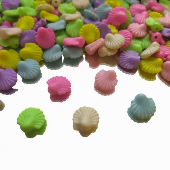 40 Adet Pastel Renkler Midye Figürü Boncuk Takı Malzemeleri