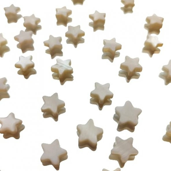 6 Adet Sedef Taşı Yıldız Boncuk Takı Malzemesi - Resim 4