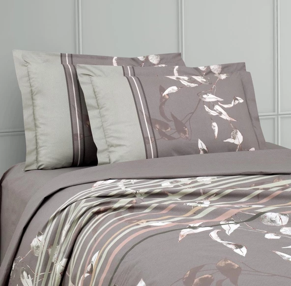 RANFORCE TEK KİŞİLİK NEVRESİM TAKIMI TIVORY BEJ - Resim 2