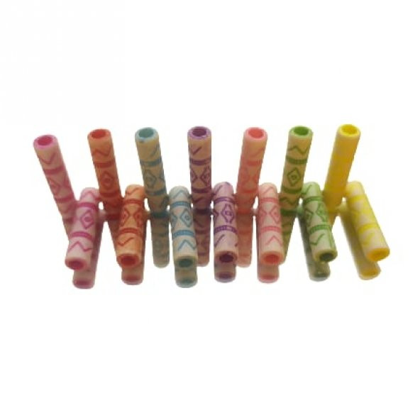 40 Adet Karışık Pastel Renk Retro Boru Boncuk Hobi Boncuğu Takı Malzemesi - 4