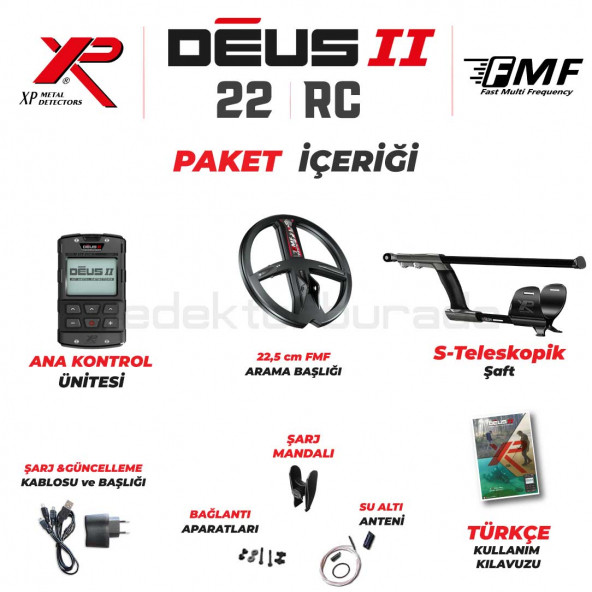 Deus 2 Dedektör - 22,5cm FMF Başlık, Ana Kontrol Ünitesi - 2