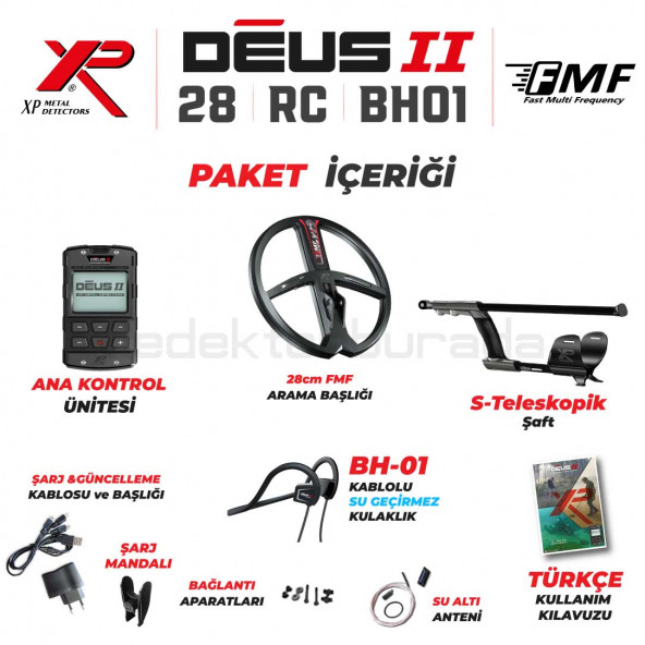 DEUS 2 - 28cm FMF Başlık, Ana Kontrol Ünitesi (RC), BH-01 Kablolu Su Geçirmez Kulaklık - 2
