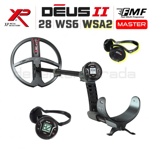 Deus 2 Dedektör - 28cm FMF Başlık, WS6 Master, WSA2 Kulaklık