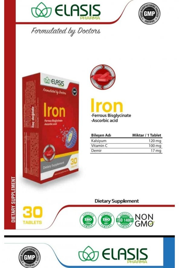 Iron 30 Kapsül Vitamin C Ve Demir Içeren Takviye Edici Gıda - 3