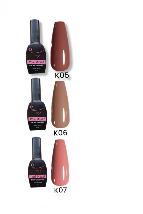 Lady red line Kalıcı Oje 12ml K05 K06 K07 Koyu Kahve Açık Kahve Pembenude