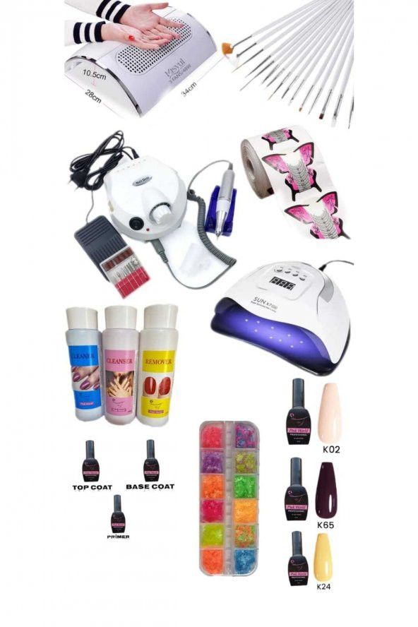 Lady red line Protez Tırnak Kalıcı Oje Ful Set 15 Parça Set