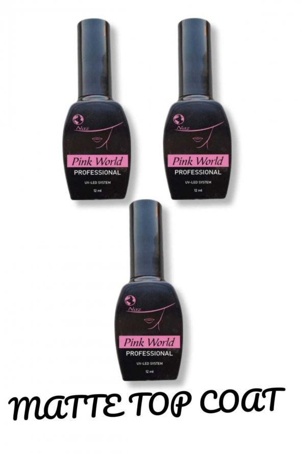 Lady red line Protez Tırnak Kalıcı Oje Matte Top Coat 3lü 12ml Set