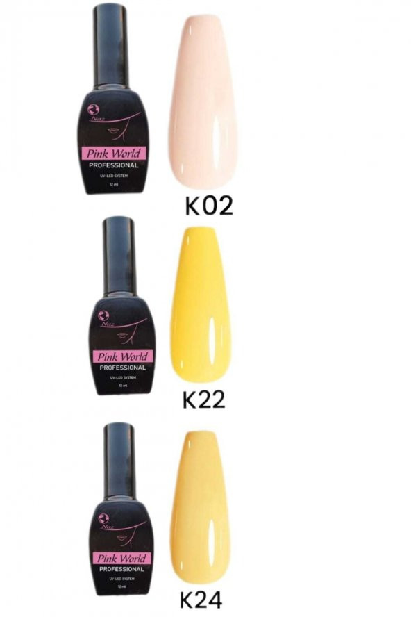 Lady red line Kalıcı Oje [12ml] 3lü Set K02 K22 K24