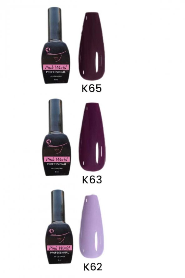 Lady red line Kalıcı Oje [12ml] 3lü Set K65 K63 K62