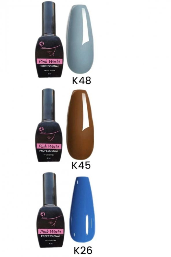 Lady red line Kalıcı Oje [3lü]set 12ml K48 K45 K26