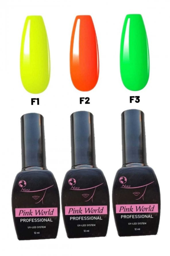 Lady red line Kalıcı Oje [3lü] Neon Set 12ml