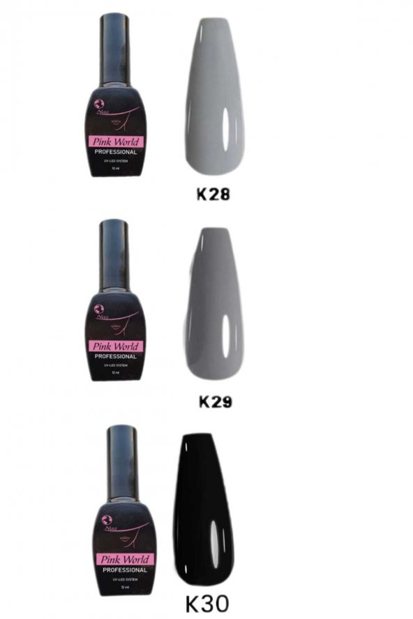 Lady red line Kalıcı Oje [3lü]set 12ml K28 K29 K30