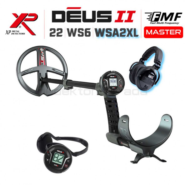 Deus 2 Dedektör - 22,5cm FMF Başlık, WS6 Master + WSA2XL Kulaklık