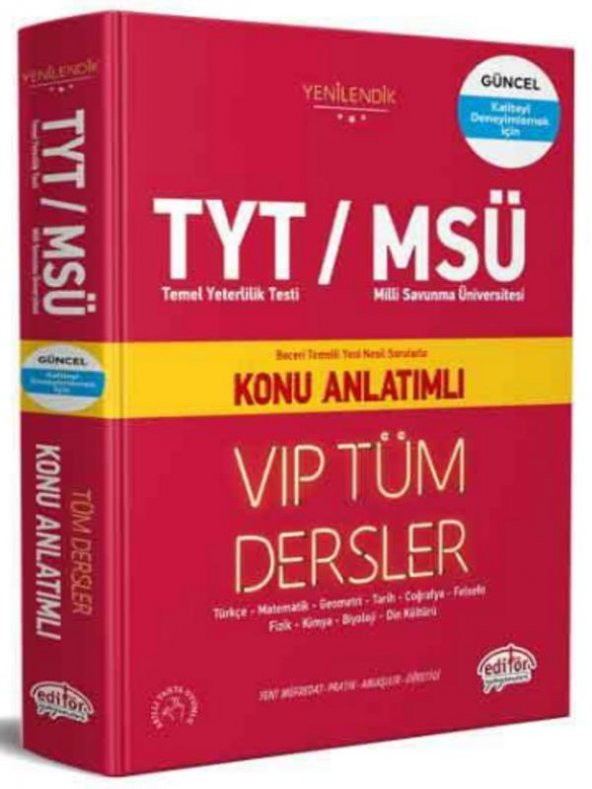 Editör Yayınları TYT MSÜ VIP Tüm Dersler Konu Anlatımlı