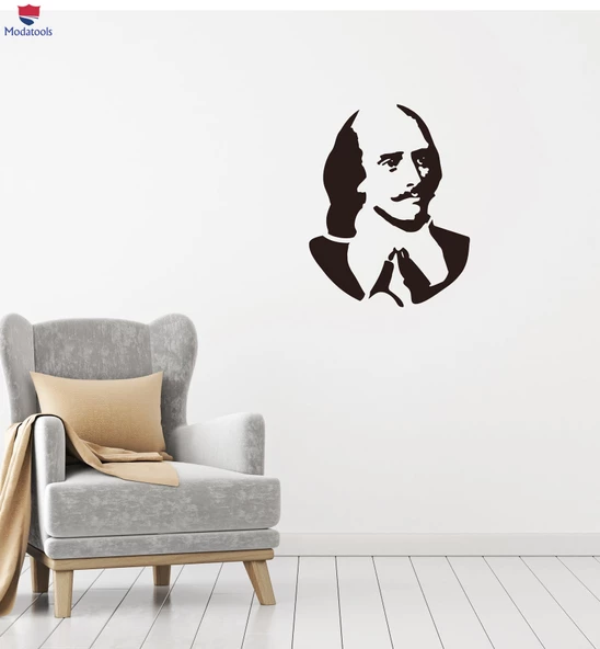 Ofis, Çalışma Odası Sticker Dekor William Shakespeare Yazar Şair Edebiyat Kitap Duvar Sticker