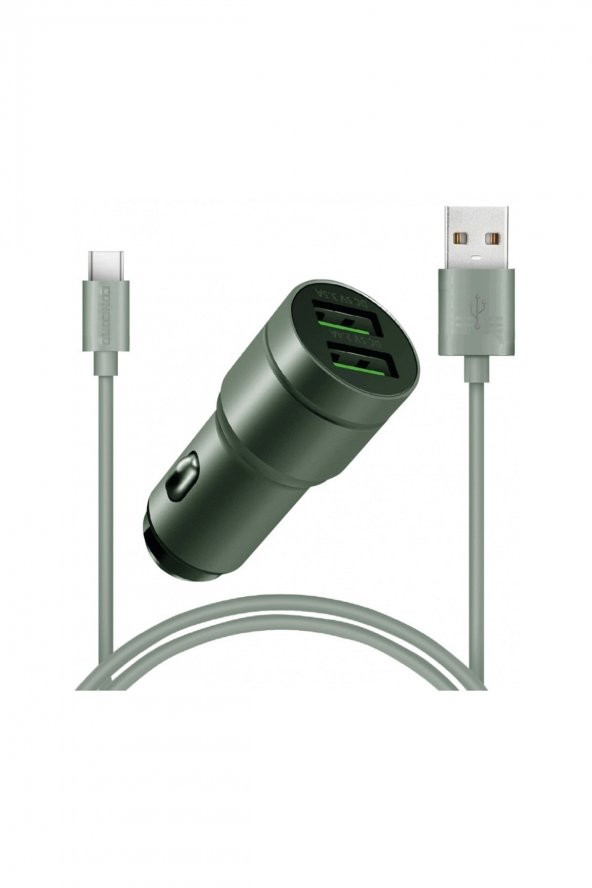 C-772 Type-c Kablo Çift Usb Araç Şarj Cihazı