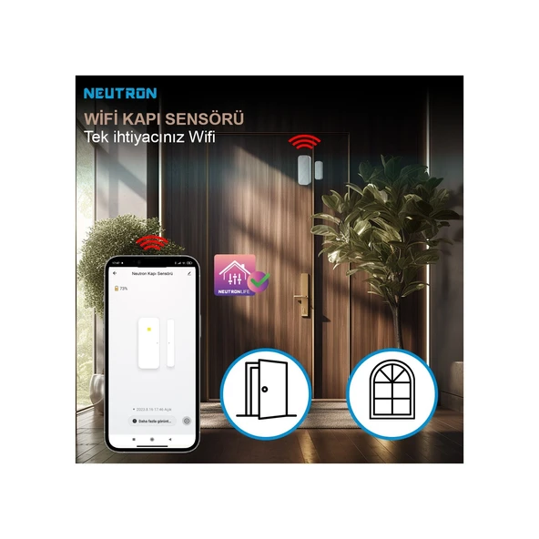 Neutron NTL-MC-02WBM Kapı Titreşim Ve Darbe Sensörlü Manyetik Kontak WİFİ ürün görseli
