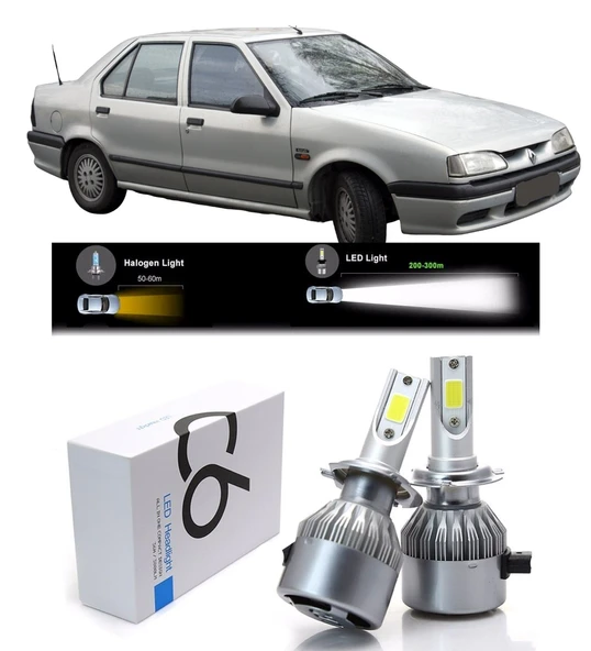 Renault 19 Europa Uzun-Kısa Led Xenon Şimşek Etkili