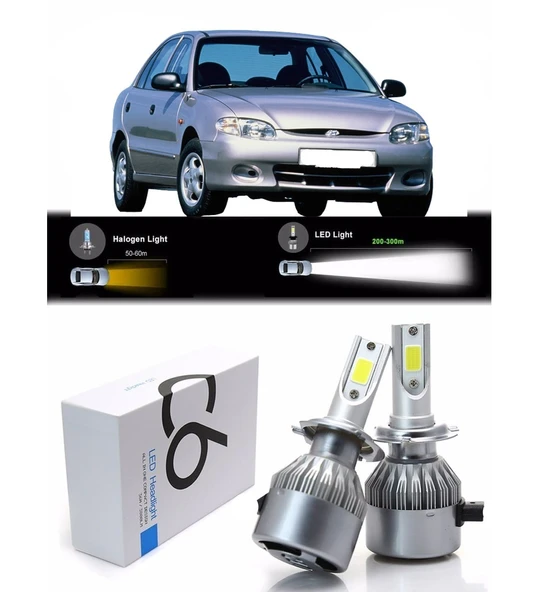 Hyundai Accent Yumurta Kasa Uzun-Kısa Far Şimşek Etkili Led Xenon