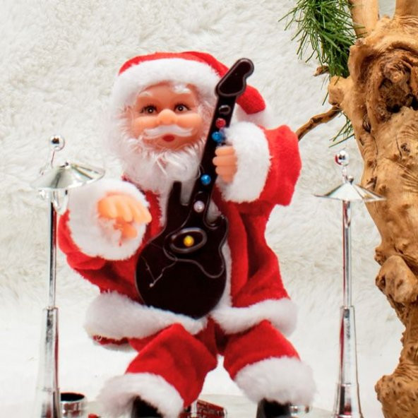 Gitarist Noel Baba Santa Claus Yılbaşı Süsü 19*16CM