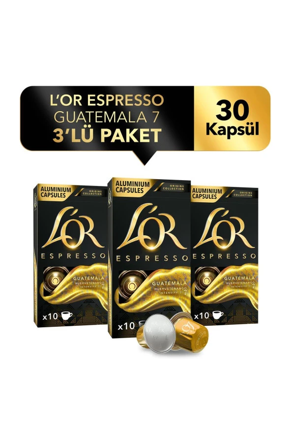 L'OR Espresso Origin Guatemala 3'lü Fırsat Paketi 30 Kapsül