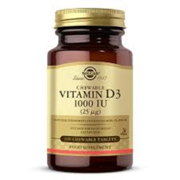 Solgar Vitamin D3 Cheaweble 1000 IU 100 Tablet