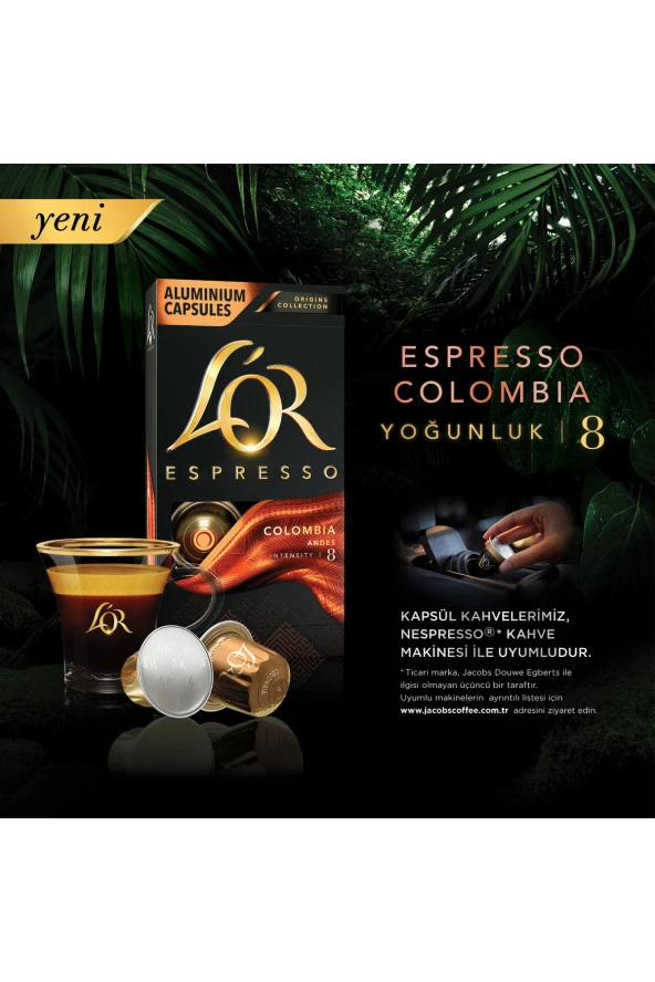 L'OR Espresso Origin Colombia 3'lü Fırsat Paketi 30 Kapsül - Resim 2