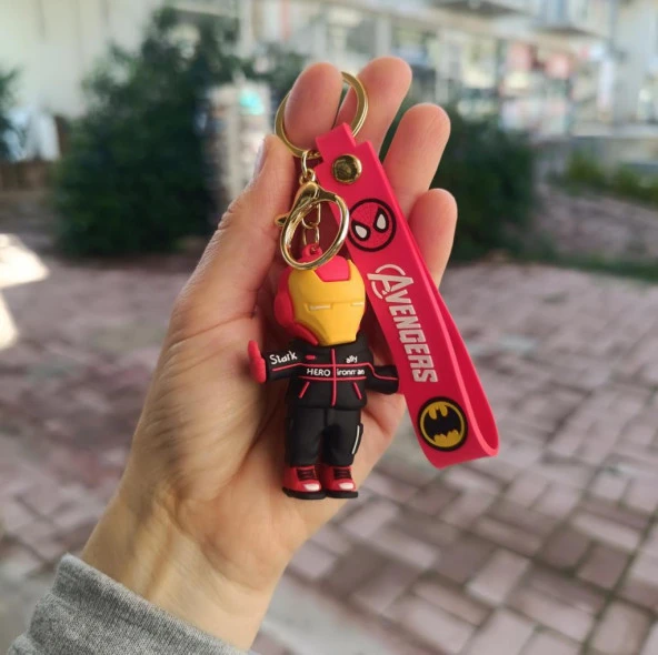 Anahtarlık Ironman Marvel Silikon Anahtarlık Çanta Süsü Karakter Figür Oyuncak 15762 - Resim 3