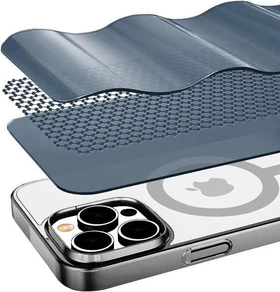 iPhone 14 Pro Max Kılıf Magsafe Özellikli Titanyum Seri Silikon Kapak - 9