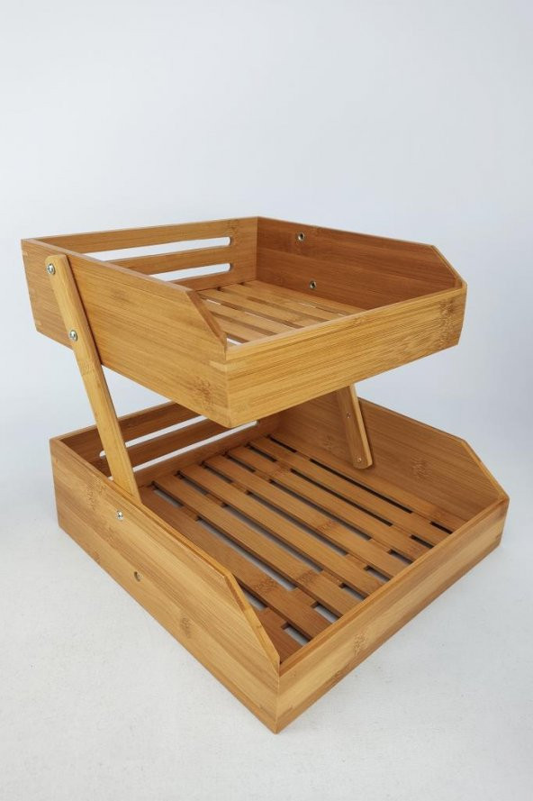 Digithome Bambu 2 Katlı Çok Amaçlı Saklama Kutusu Düzenleyici Organizer Meyvelik – I/12 C1-1-289 - 4