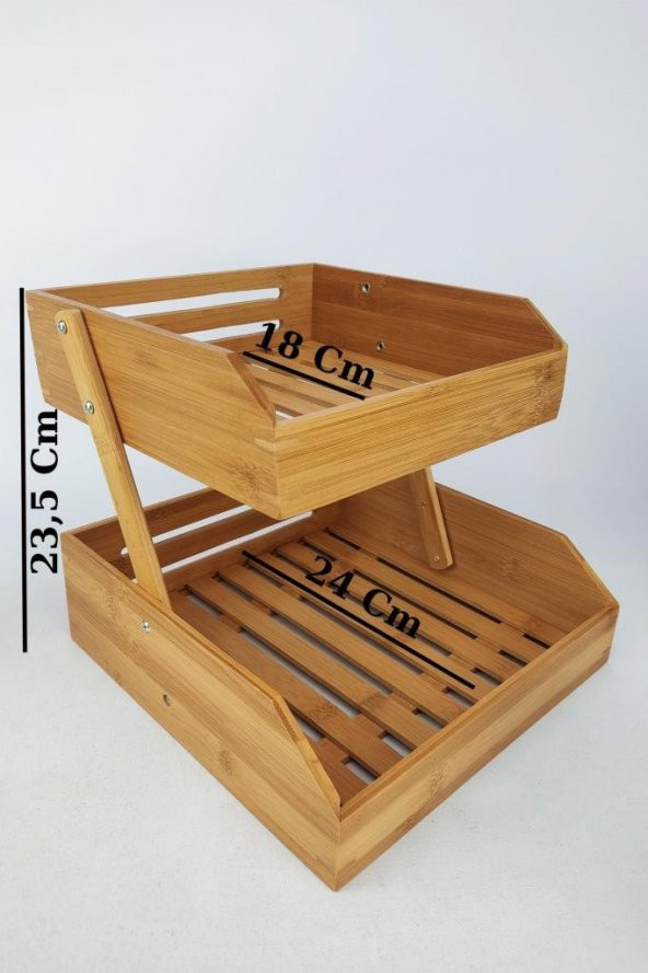 Digithome Bambu 2 Katlı Çok Amaçlı Saklama Kutusu Düzenleyici Organizer Meyvelik – I/12 C1-1-289 - 6