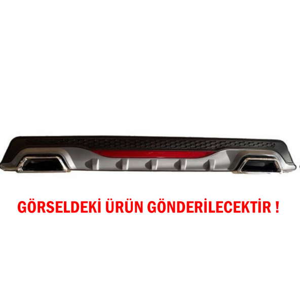 Renault Clio 2 Sedan Difüzör Arka Tampon Eki 2 Egzoz Çıkışlı Gri Reflektörlü - 2
