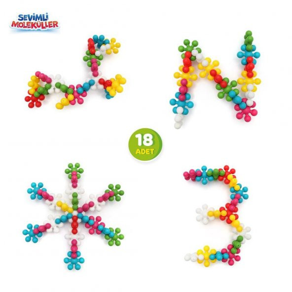 Eğitici ve Eğlenceli Sevimli Moleküller - 18 Parça - 5
